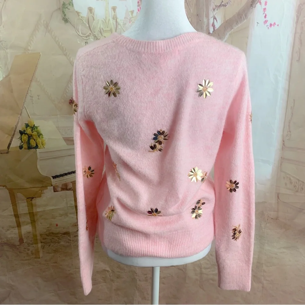 Lilly Pulitzer Kalaya Sequin Floral Sweater - Picture 8 of 11